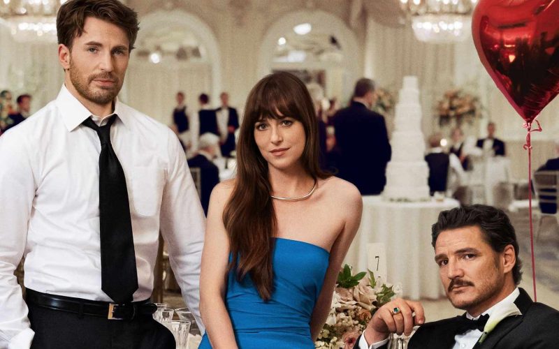 „materialistii”:-comedia-sofisticata-cu-dakota-johnson,-chris evans-si-pedro-pascal-paseste-pe-covorul-rosu-al-cinematografelor-romanesti